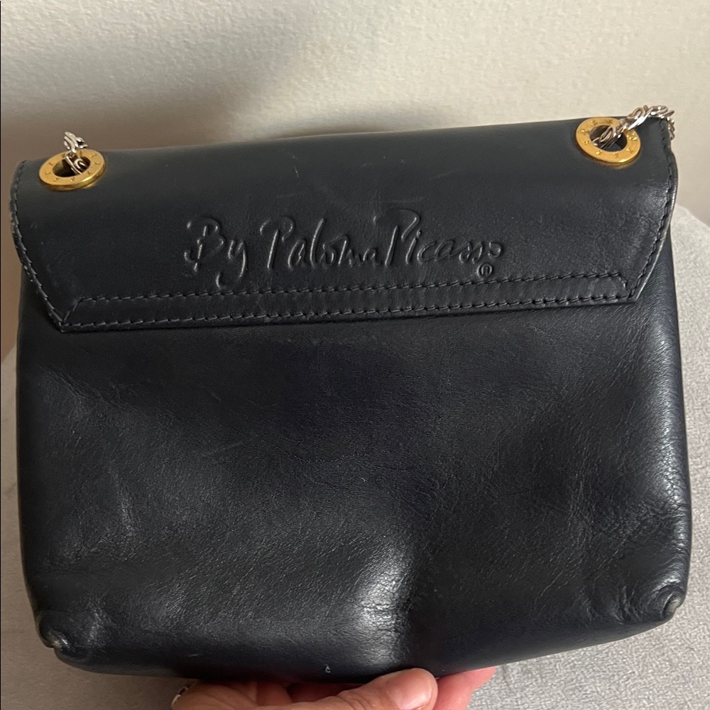 Paloma Picasso Black Leather Crossbody with Gold X Accent - Picture 5 of 5